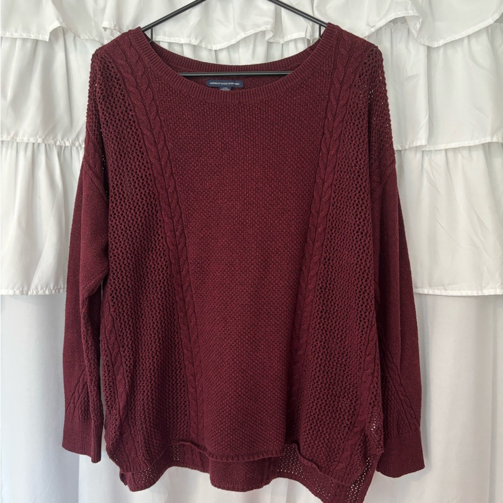 AE Women's Burgundy Knit Sweater